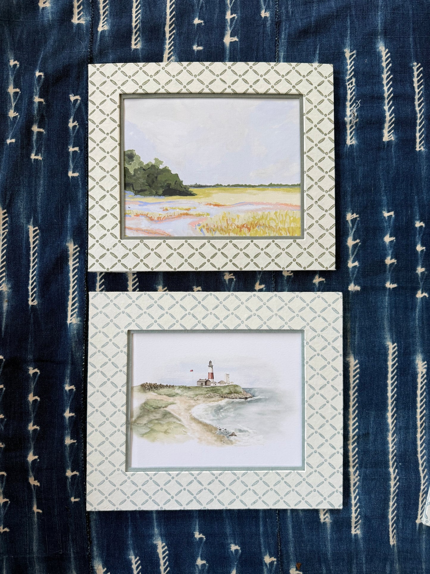 8x10 Block Print Frame - Croix Green