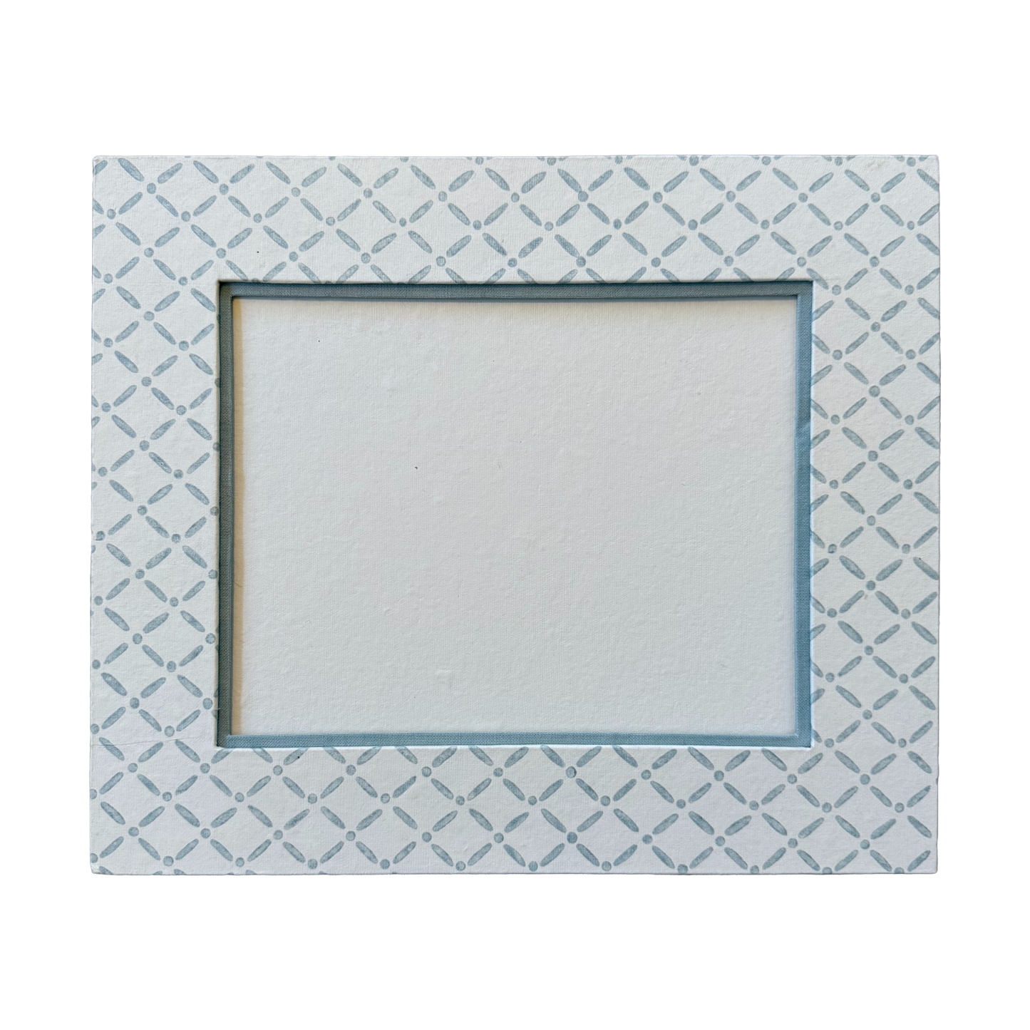 Block Printed Picture Frame – Croix Blue - 8x10