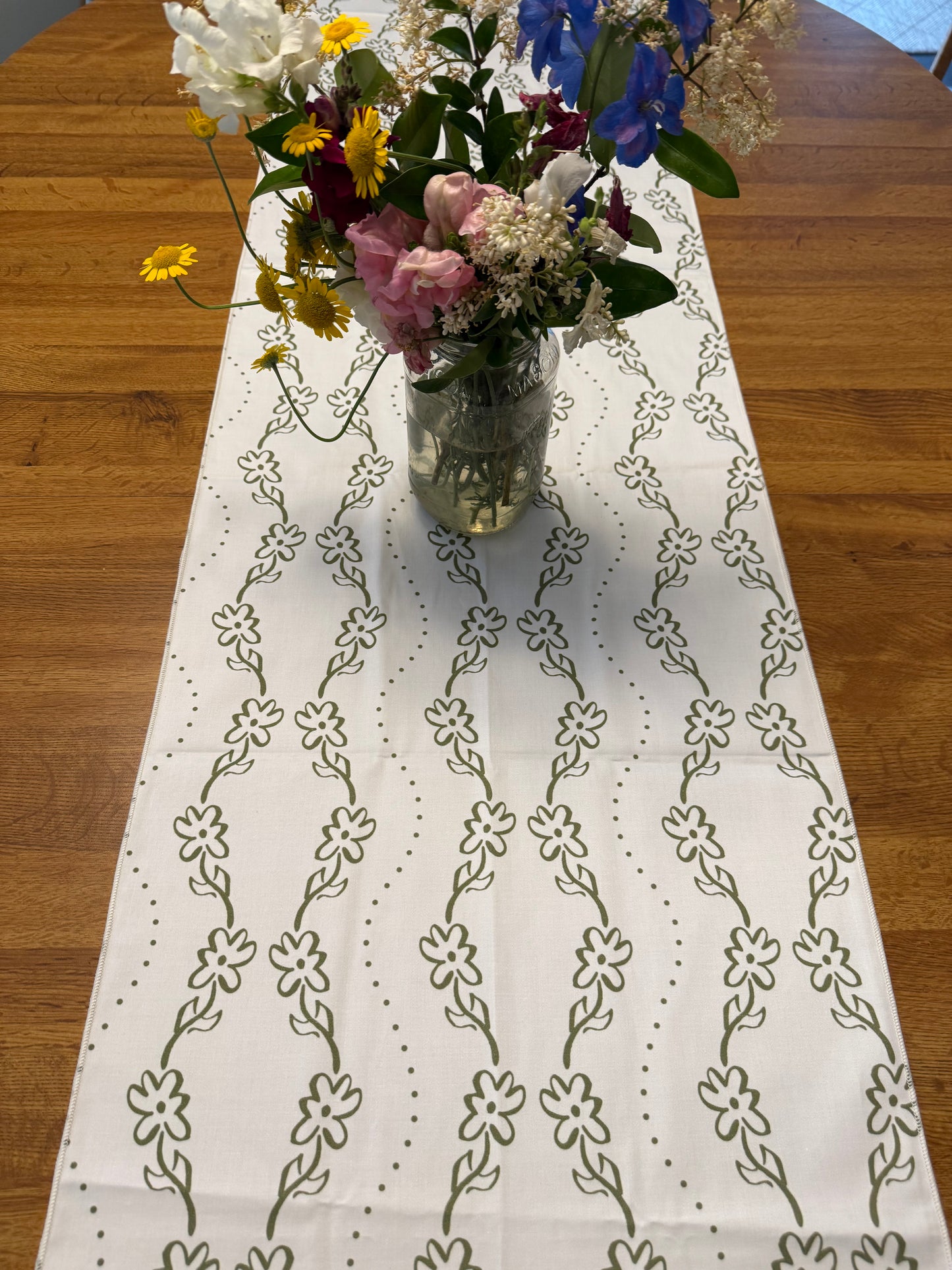 Table Runner in Jardim do Mar Green - Britt's Funky Stitch x Ceae Shop