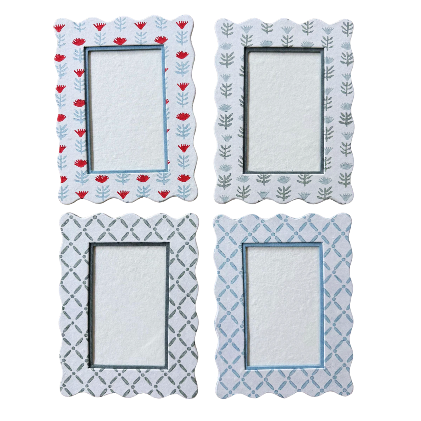 Block Printed Frame - Croix Green - 4x6