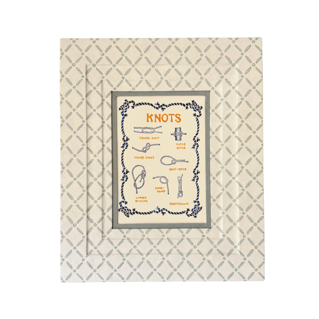 Block Printed Picture Frame - Croix Blue - 5x7