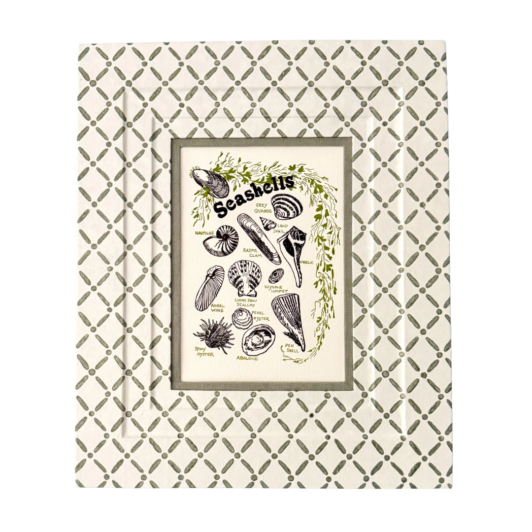 Block Printed Picture Frame – Croix Green - 5x7
