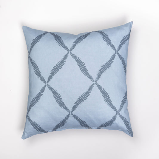 20x20" Pillow in Fern Trellis, Denim