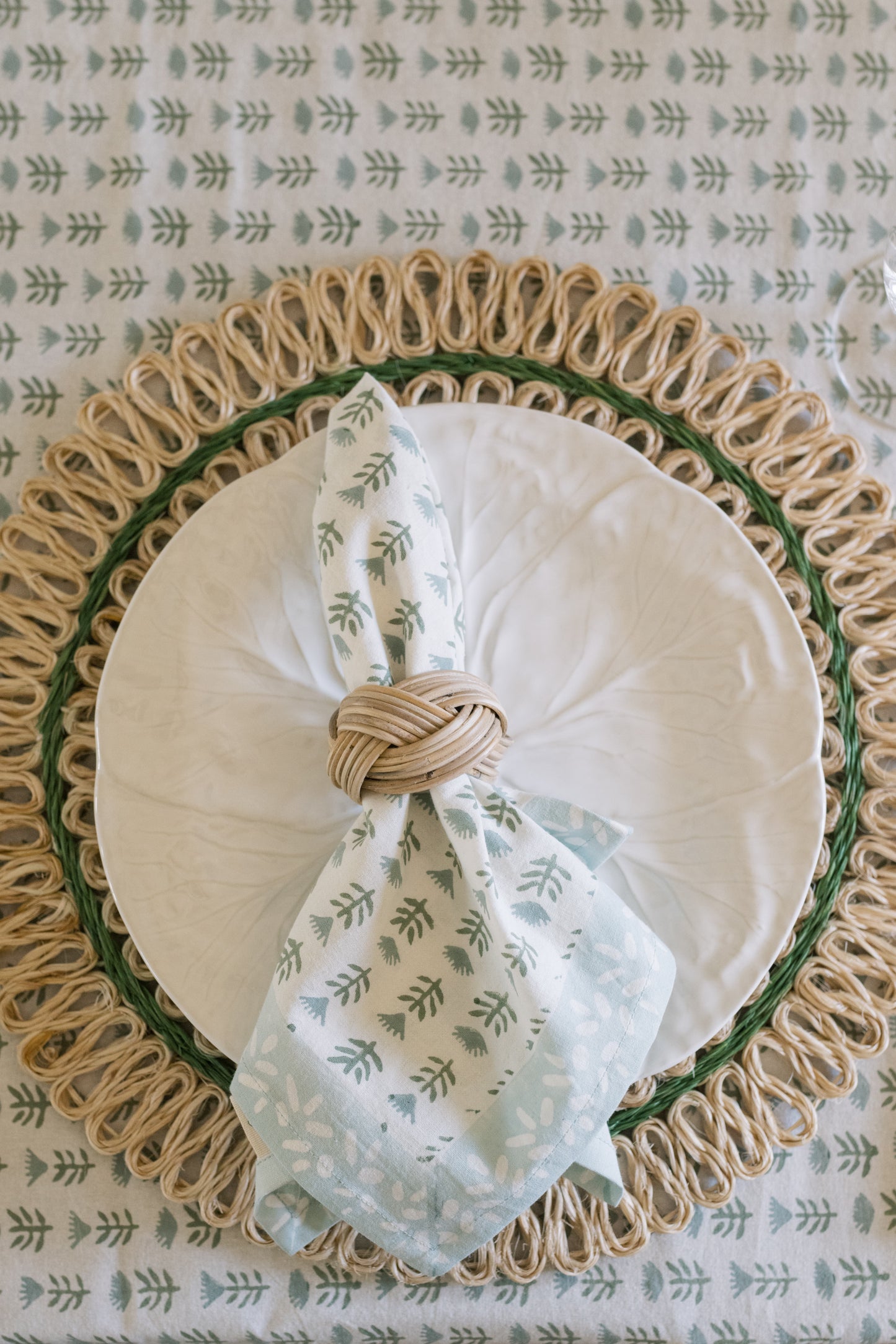 Claire Dinner Napkin in Serene | Block Printed, Set of 4 – Ceae Shop