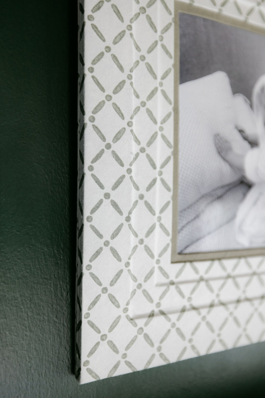 Block Printed Picture Frame – Croix Green - 5x7