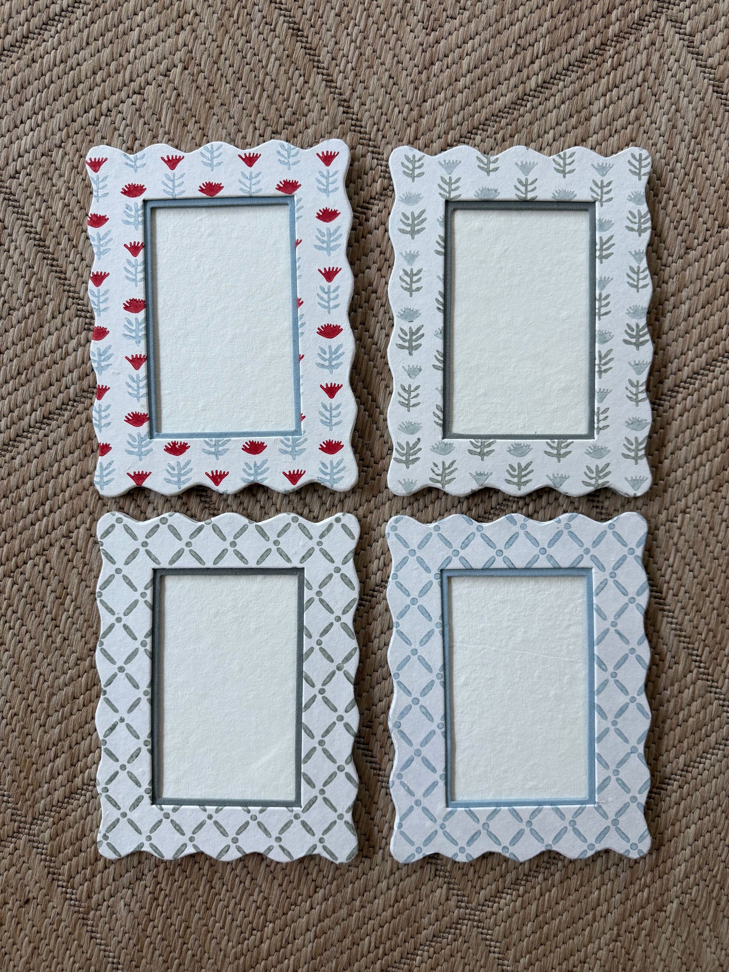 4x6 Block Printed Frame - Croix Blue