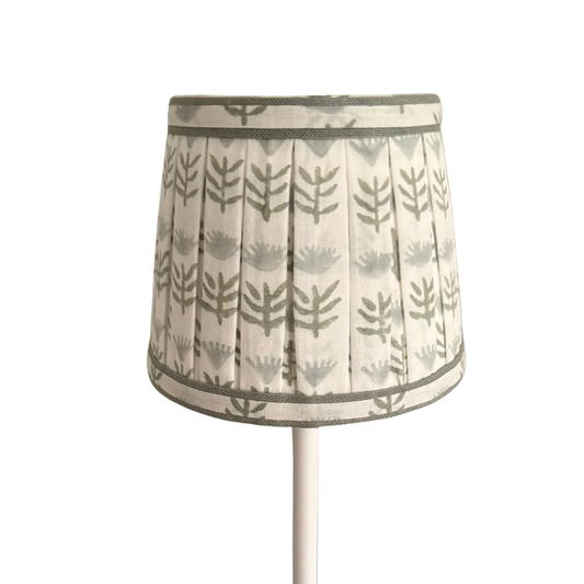 Pleated Block Print Lampshade Cover for Cordless Lamps - Claire Serene