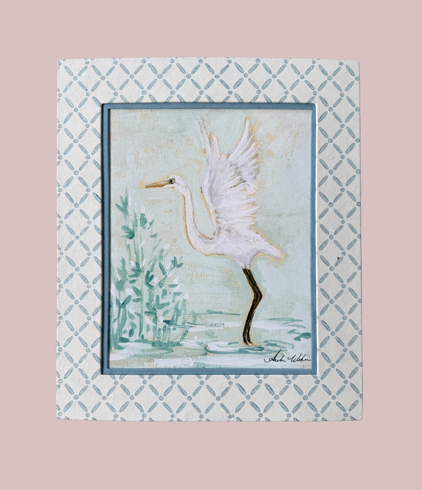 8x10 Block Print Frame - Croix Blue