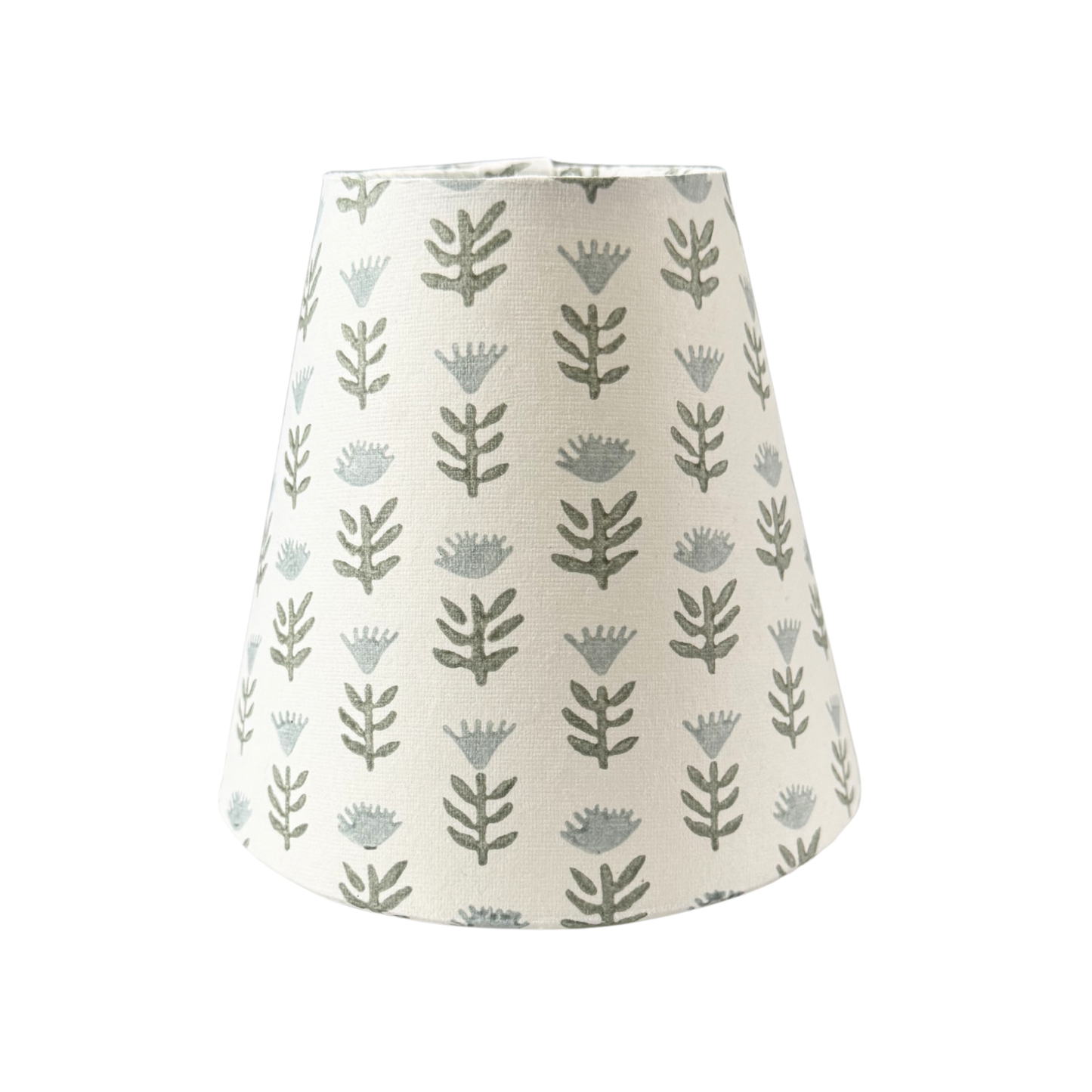 Block Print Floral - Candle Clip Lampshade - Claire, Serene - for Sconce or Chandelier