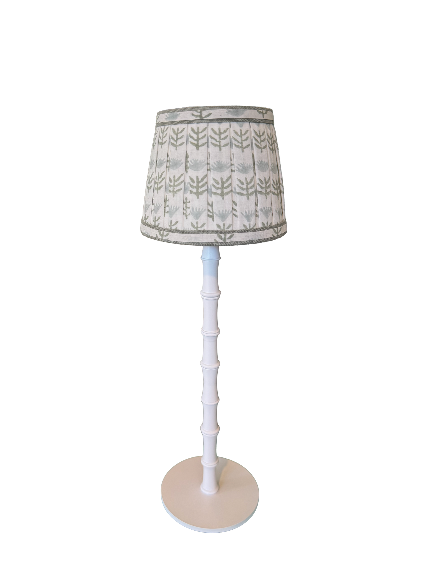 Pleated Block Print Lampshade for Cordless Lamp - Claire Serene
