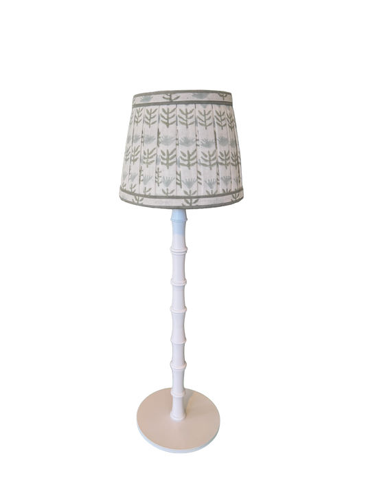 Pleated Block Print Lampshade for Cordless Lamp - Claire Serene