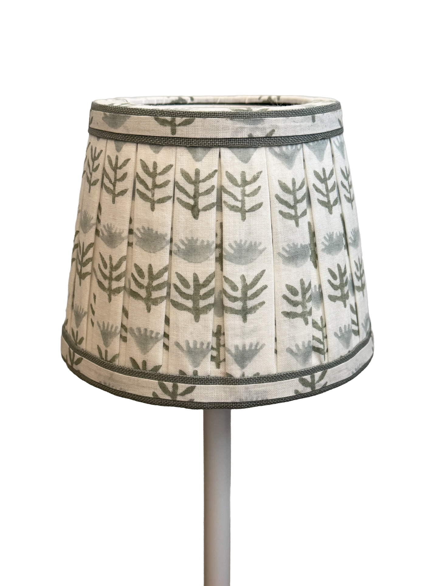 Pleated Block Print Lampshade for Cordless Lamp - Claire Serene