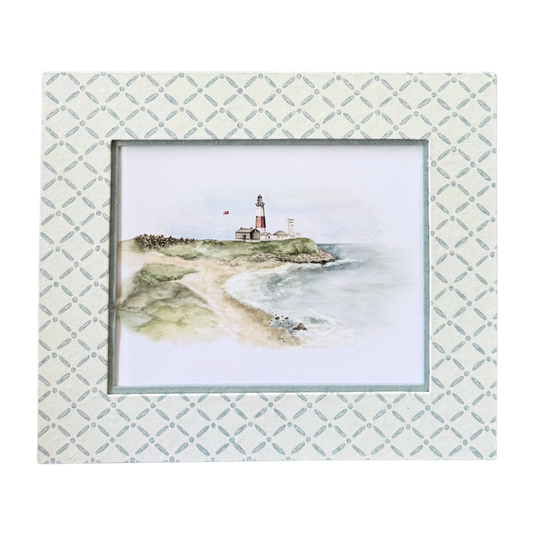 Block Printed Picture Frame – Croix Blue - 8x10