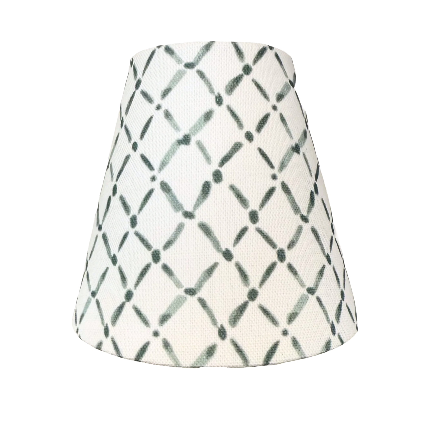 Fabric Candle Clip Lampshade - Croix Green - for Sconce or Chandelier