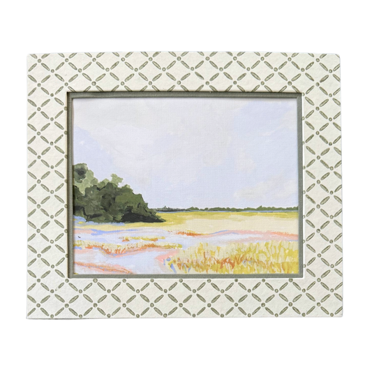 Block Printed Frame - Croix Green - 8x10