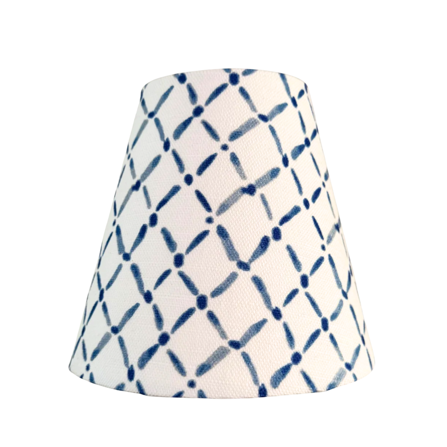 Fabric Candle Clip Lampshade - Croix, Indigo - for Sconce or Chandelier