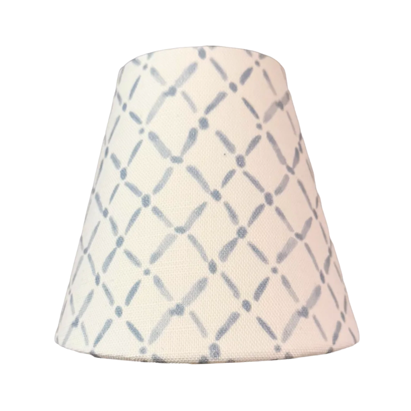 Fabric Candle Clip Lampshade - Croix Light Blue - for Sconce or Chandelier