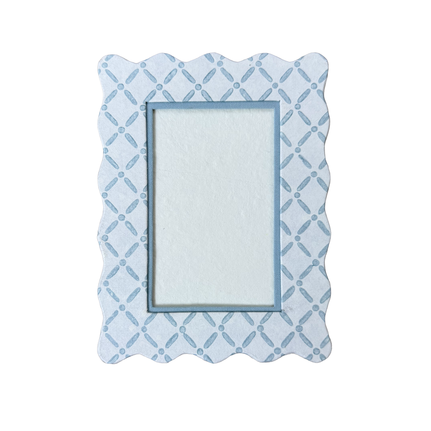 4x6 Block Printed Frame - Croix Blue