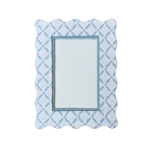 4x6 Block Printed Frame - Croix Blue