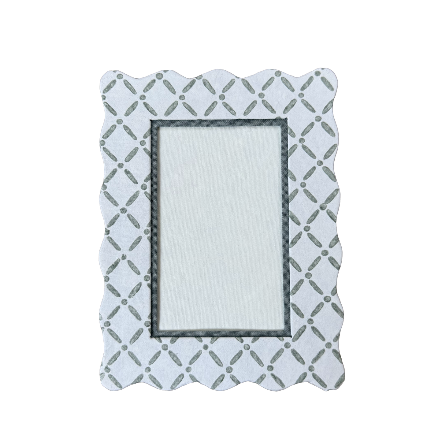 4x6 Block Printed Frame - Croix Green