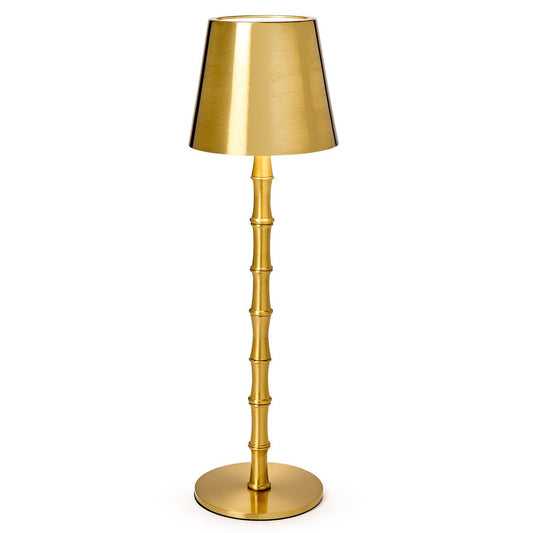 LED Cordless Gold Bamboo Table Lamp