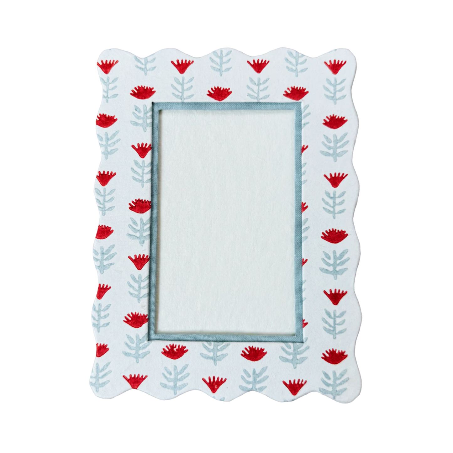 Block Printed Frame - Claire Poppy, Floral - 4x6