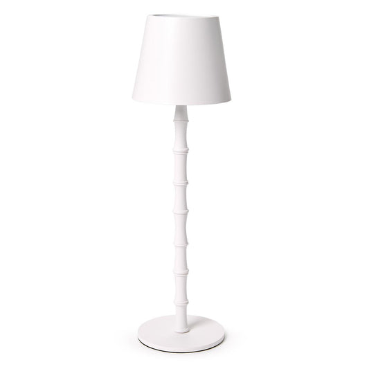 LED Cordless White Bamboo Table Lamp